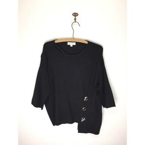 AnthroTHML black asymmetrical grommet sweater S